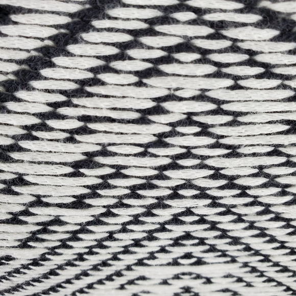 Lucky Brand Black White Knit Zip Front Cardigan XL Chevron Pattern - Picture 7 of 14